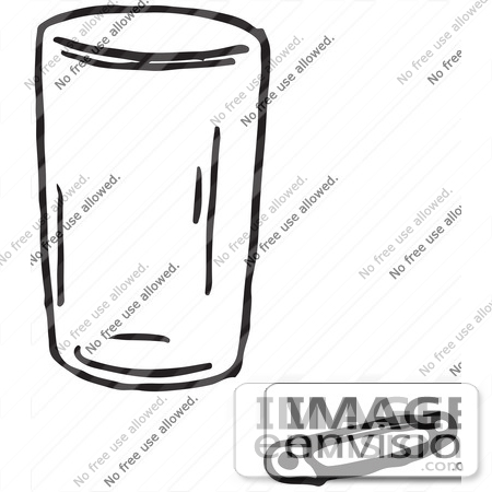 #61747 Clipart Of A Cup And Safety Pin In Black And White - Royalty Free Vector Illustration by JVPD