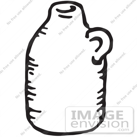 #61759 Clipart Of A Jug In Black And White - Royalty Free Vector Illustration by JVPD
