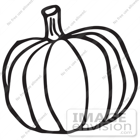 #61768 Clipart Of A Pumpkin In Black And White - Royalty Free Vector Illustration by JVPD
