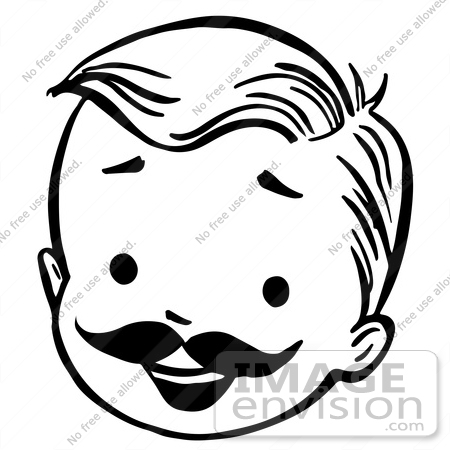 baby face clip art black and white