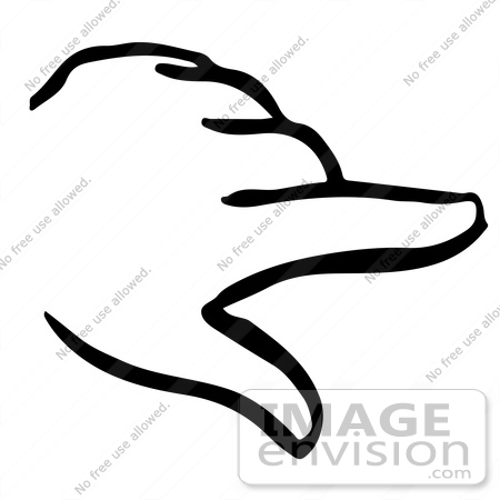 #61856 Clipart Of A Pointing Hand In Black And White - Royalty Free Vector Illustration by JVPD