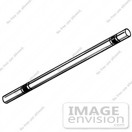 #61892 Clipart Of A Magician Wand In Black And White - Royalty Free Vector Illustration by JVPD