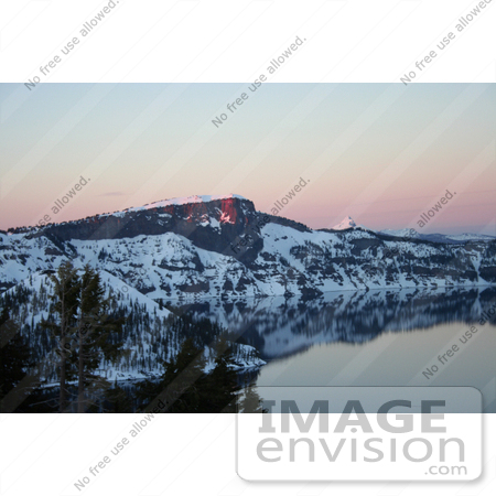 #620 Photo of Wizard Island at Dusk, Crater Lake, Oregon by Jamie Voetsch