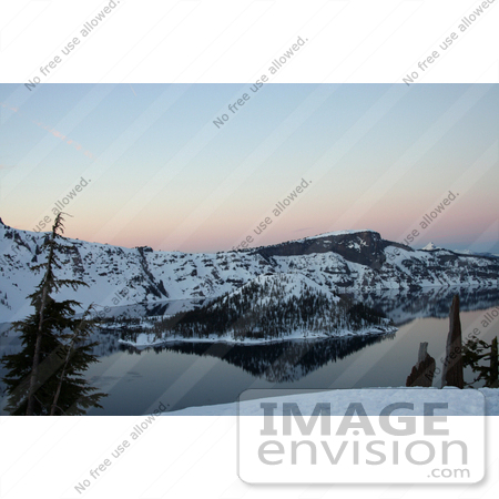 #624 Image of Wizard Island at Crater Lake, Dusk by Jamie Voetsch