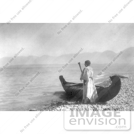 #6279 Kutenai Woman With Canoe by JVPD