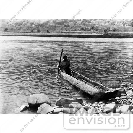 #6286 Nez Perce in Canoe by JVPD