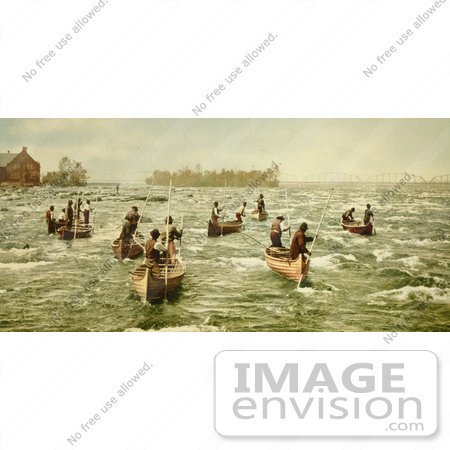 #6358 Indians Fishing on the Saint Marys River by JVPD