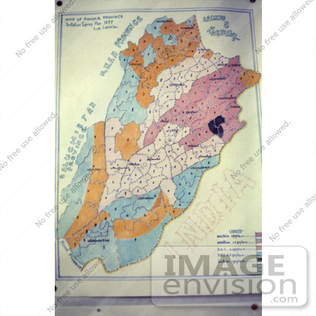 #6440 Picture of a Map Showing an Area to be Sprayed with Malathion During the 1976 Pakistani Anti-Mosquito Campaign by KAPD
