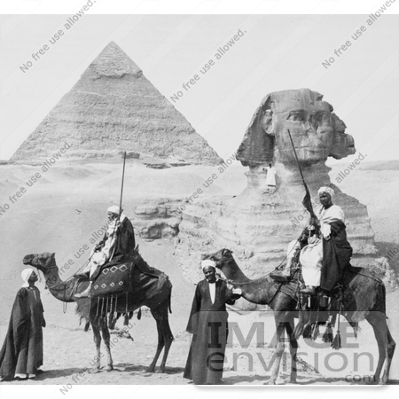 #6472 Camels in Front of the Great Sphinx and Second Pyramid by JVPD