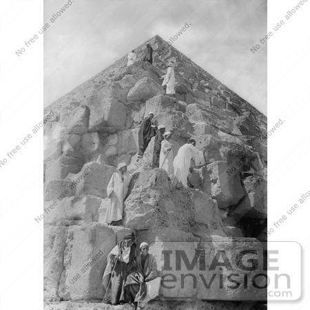 #6486 Men on the Corner of the Great Pyramid by JVPD