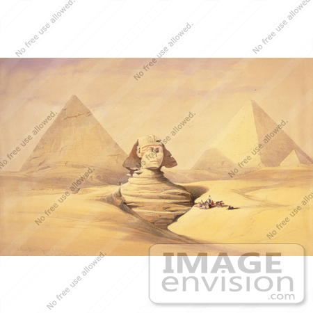 #6489 Sphinx and Pyramids at Giza, Egypt, 1839 by JVPD