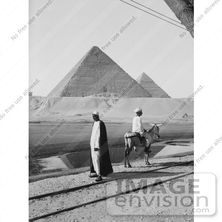 #6536 Men Viewing the Two Largest Pyramids of Giza by JVPD