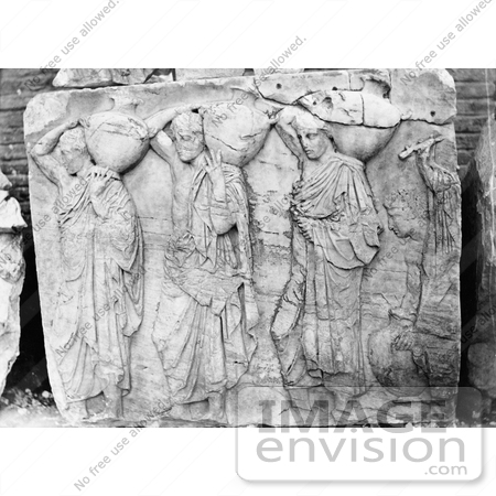 #6599 Bas Relief of People Carrying Urns, From the Parthenon by JVPD