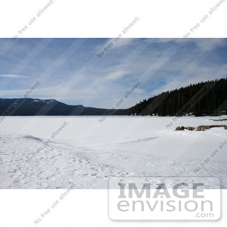 #660 Photograph of Diamond Lake, Oregon, Frozen by Jamie Voetsch