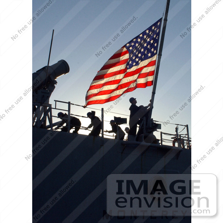 #6733 Raising the American Flag on a Missile Cruiser by JVPD