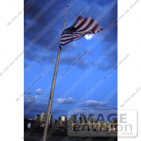 #6749 Flag at Half Mast, Tribute in Light Memorial by JVPD