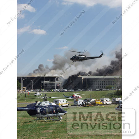 #6756 Helicopters and Ambulances at the Pentagon, September 11th 2001 by JVPD