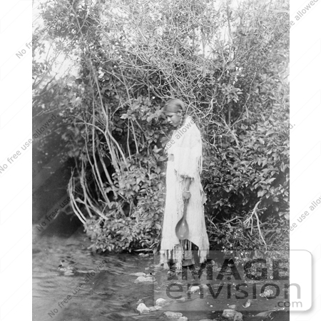 #6786 Arikara Indian Woman on a River’s Shore by JVPD