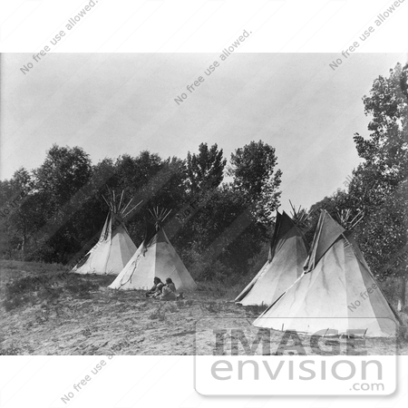 #6804 Assiniboine Indian Camp With Tipis by JVPD