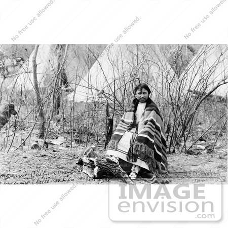 #6938 Stock Image: Cheyenne Indian Girl Named Minnie Chips by JVPD