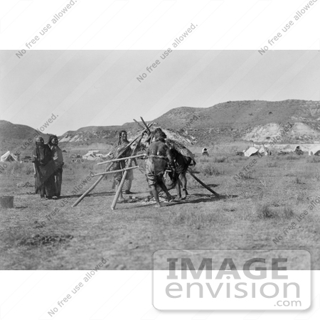 #6942 Stock Photograph of Cheyenne Indian Dancers With Tripod by JVPD