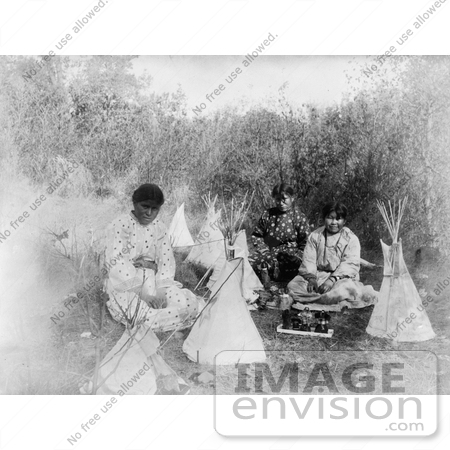 #6948 Stock Photography: Cheyenne Indian Girls With Toys by JVPD