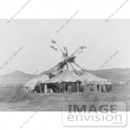 #6968 Stock Image: Cheyenne Indian Sun Dance Lodge by JVPD