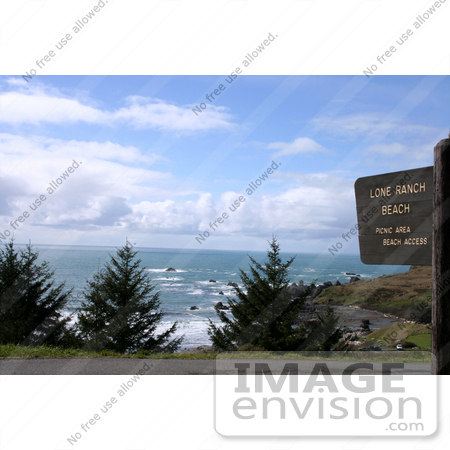 #700 Photo of the Sign and View at Lone Ranch Beach, Oregon by Jamie Voetsch
