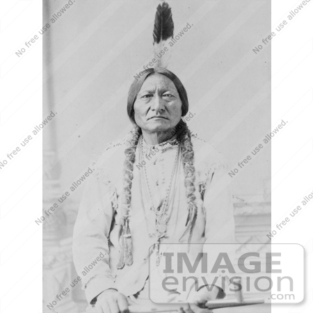 #7013 Stock Photograph of Sitting Bull With Peace Pipe by JVPD