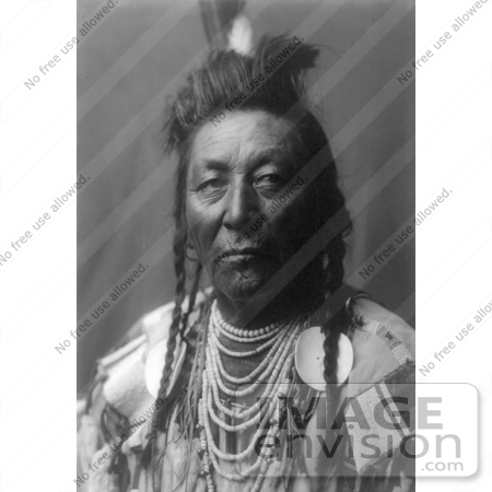 #7021 Stock Image: Plenty Coups, Apsaroke Native American Man by JVPD