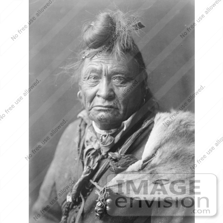#7051 Stock Photography: Hoop On the Forehead, Crow Indian Man by JVPD