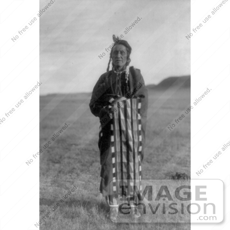 #7062 Stock Image of a Hidatsa Native Man Wrapped in a Blanket by JVPD