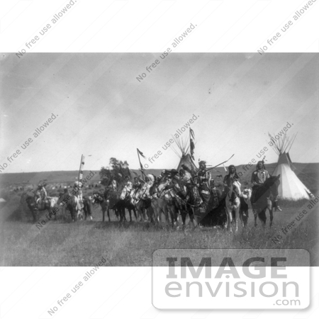 #7064 Stock Photography: Apsaroke Native Americans on Horses by JVPD