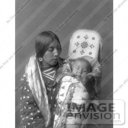 #7078 Apsaroke Native Woman With Baby by JVPD