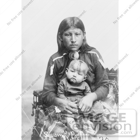 #7105 Stock Image of an Osage Mother and Child by JVPD