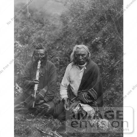 #7106 Stock Photography: Two Crow Indians Smoking by JVPD