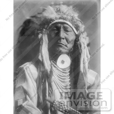 #7123 Stock Photography: Crow Indian Man, Bear Cut Ear by JVPD