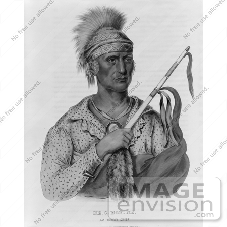 #7130 Ioway Native American Indian Chief, Ne-O-Mon-Ne by JVPD