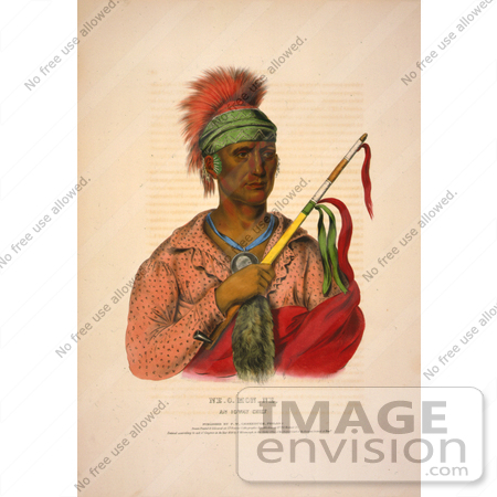 #7131 Ioway Native American Indian Chief, Ne-O-Mon-Ne by JVPD