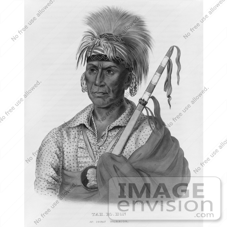 #7132 Ioway Native American Warrior Named Tah-Ro-Hon by JVPD