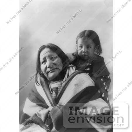 #7155 Stock Image: Eagle Feather With Baby, Sioux Indians by JVPD