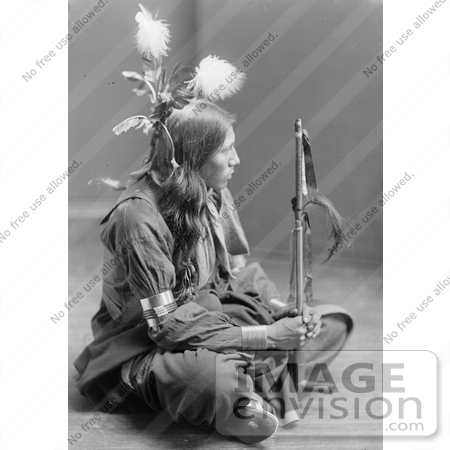 #7181 Stock Image: William Frog, Sioux, Sitting Cross Legged by JVPD