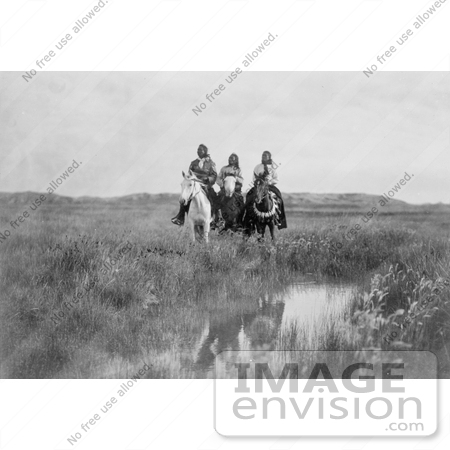 #7215 Stock Image: Sioux Indians on Horses by JVPD