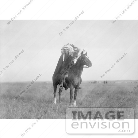 #7216 Stock Image: Sioux Indian Man on a Horse by JVPD