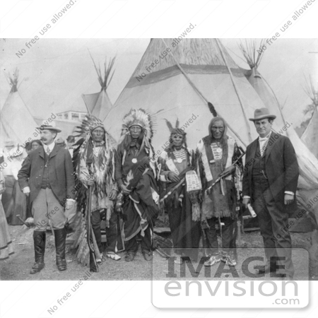 #7237 Stock Image: William Jennings Bryan and Sioux Chiefs by JVPD