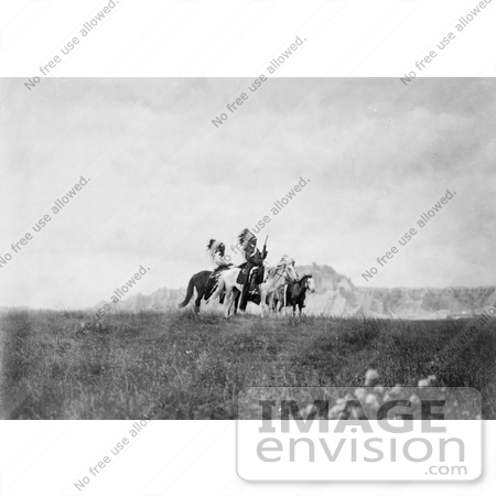 #7247 Stock Image: Sioux Indians on Horses by JVPD