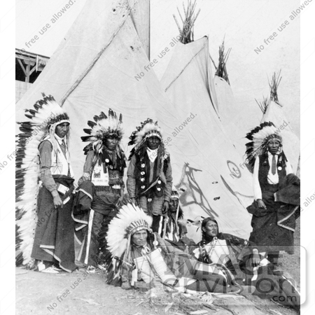 #7248 Stock Image: Sioux Chiefs and Tipis by JVPD