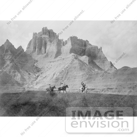 #7258 Stock Image: Sioux Indians Entering the Bad Lands by JVPD
