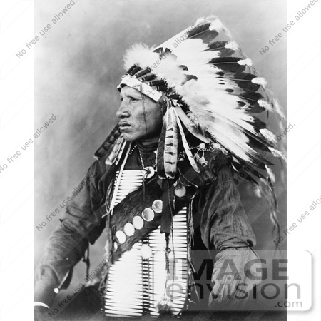 #7265 Stock Image: Sioux Indian Man Named Red Bird by JVPD