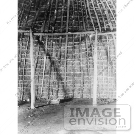 #7284 Stock Photography: Wichita Indian Grass House Interior by JVPD
